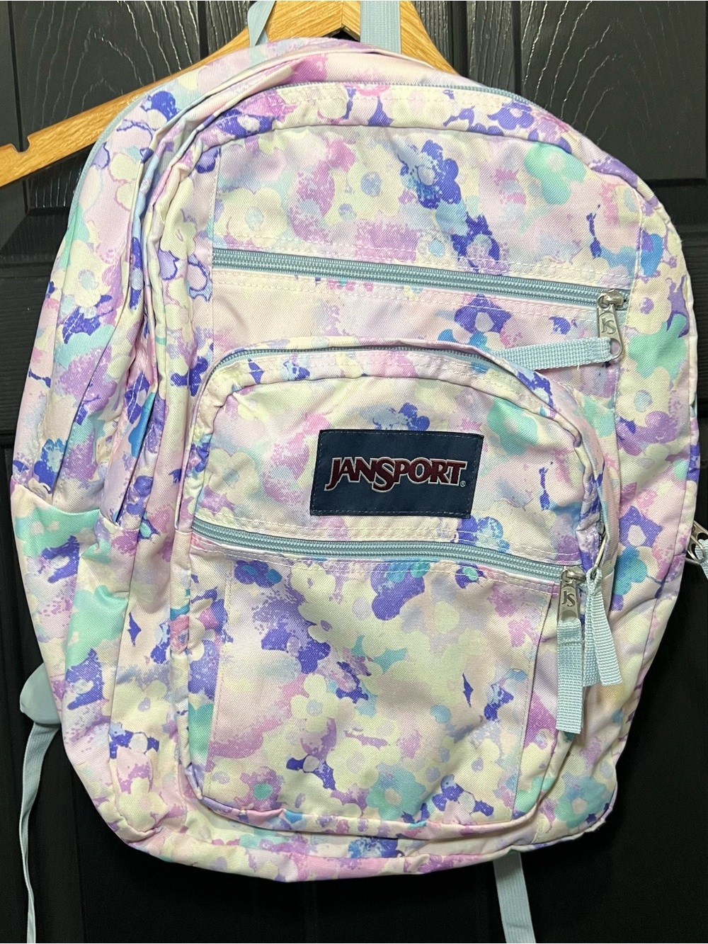 JanSport Pastel Floral Backpack in Lavender, Mint and Light Blue